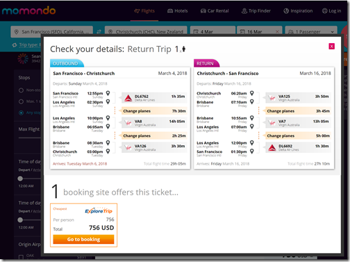 SFO-CHC $756 DL-VA Mar4-16