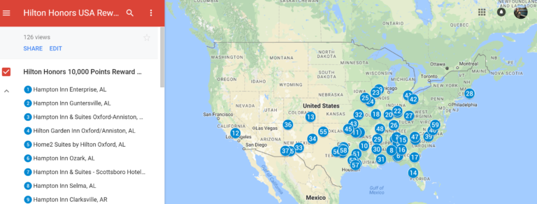 Hilton USA Map 10K Hotels – Loyalty Traveler