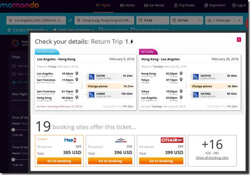 LAX-HKG $385-ota UA Feb9-20