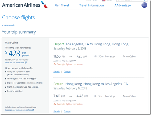 a screenshot of a flight schedule