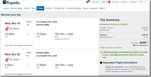 LAX-HND $449 Air China Nov15-22