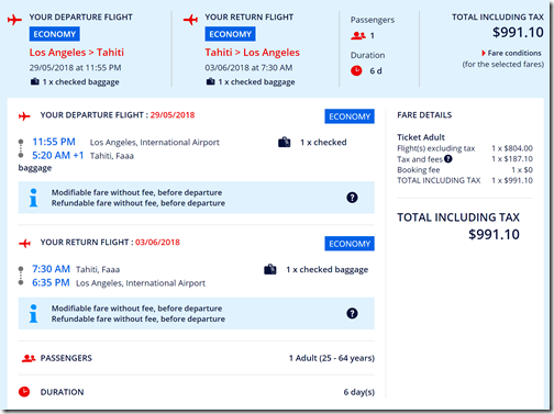 LAX-PPT $991 AF May29-Jun3