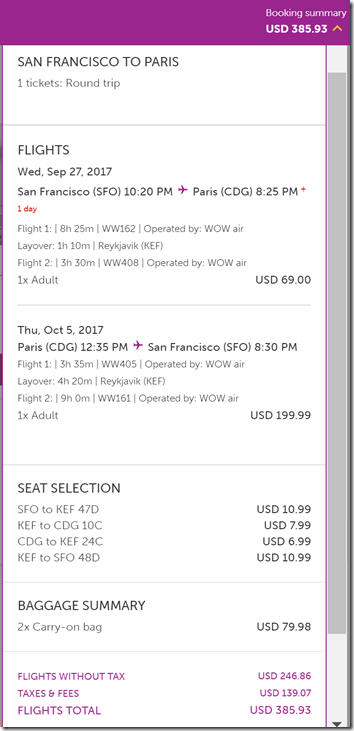 SFO-CDG $386 Sep2-Oct5 Wow