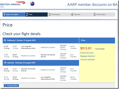 LAX-CDG $514 BA-AARP Aug12-25