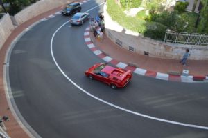 a red car on a road