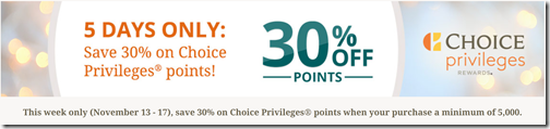 Choice Privileges buy points Nov13-17