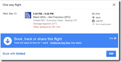 MIA-SFO $98 UA Dec13