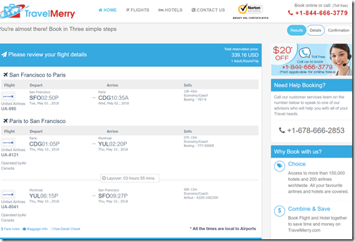 SFO-CDG $339 TravelMerry UA-AC May1-10