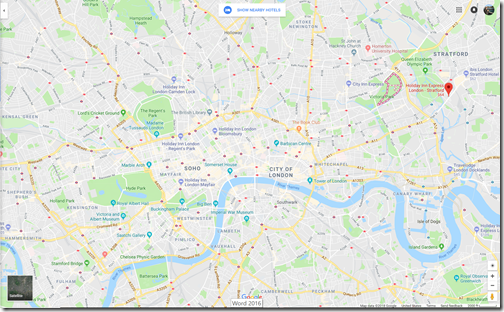 London Google maps HIX Stratford