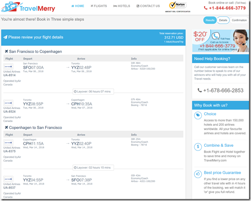 SFO-CPH $312.71 TravelMerry Mar6-14