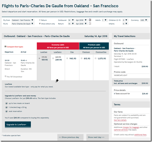 a screenshot of a flight information