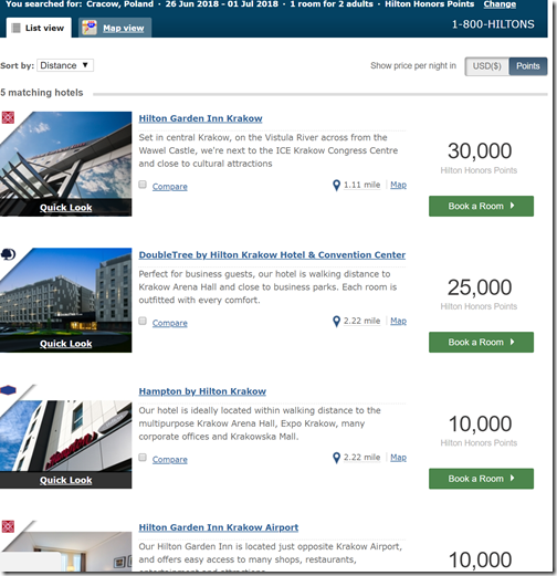 Hilton Krakow reward rates Jun26-Jul1