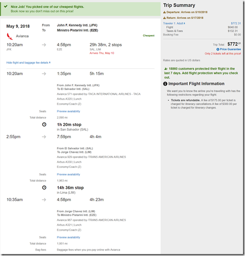 JFK-EZE $772 AV-1 May9-16