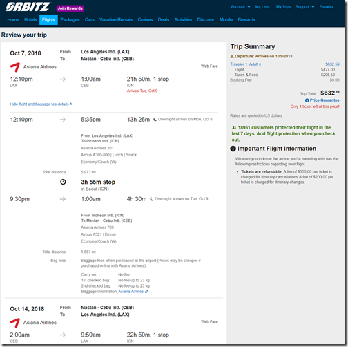 LAX-CEB $634 OZ Oct9-16