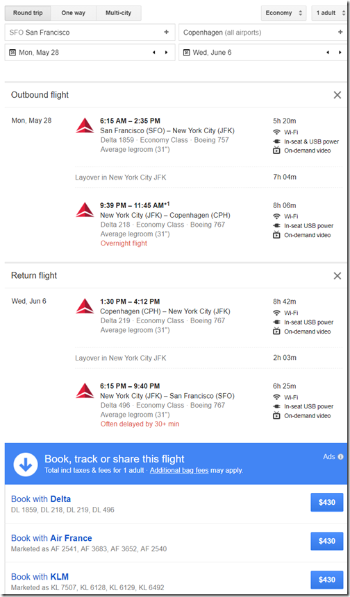 SFO-CPH $430 DL May 28-Jun6