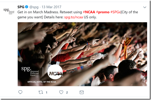 SPG NCAA tweet