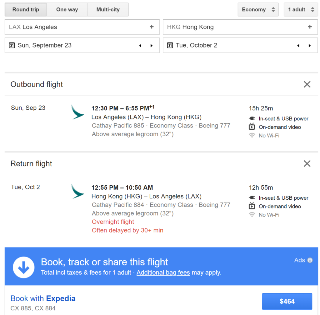 Cathay Pacific $468 Lax To Hong Kong Nonstop, Sfo $520 – Loyalty Traveler