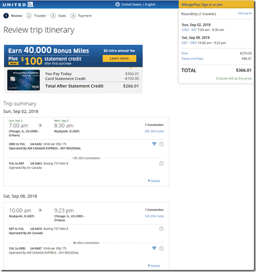 ORD-KEF $366 UA Sep2-8