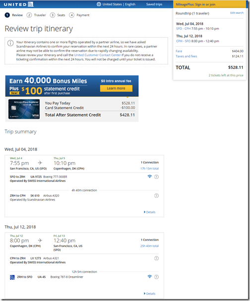 SFO-CPH $528 UA Jul4-12