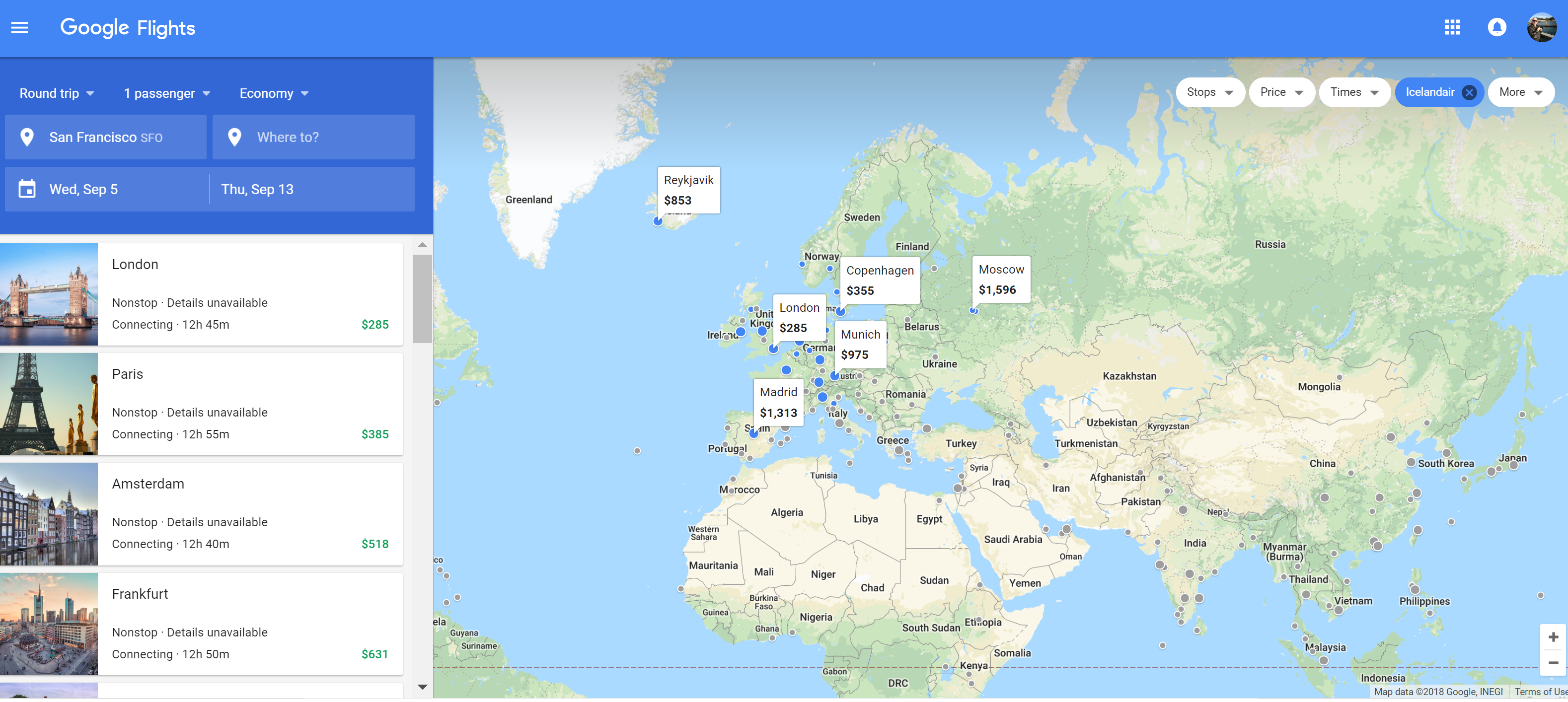 Navigating new Google Flights fare calendar, fare matrix and fare maps ...