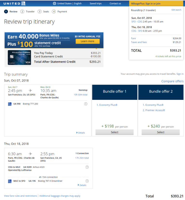 SFO/SJC to Paris CDG $387-$406 United Sep 2018-Jan 2019 – Loyalty Traveler