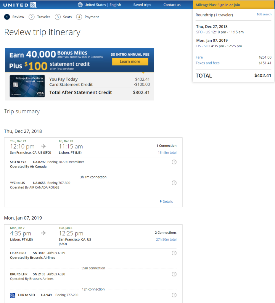 SFO, SJC, LAX to Lisbon New Year’s $380-$420 Star Alliance – Loyalty ...