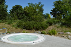 a hot tub in a park