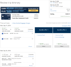 a screenshot of a flight schedule