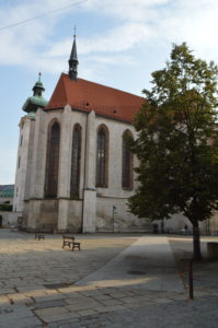 a building with a red roof