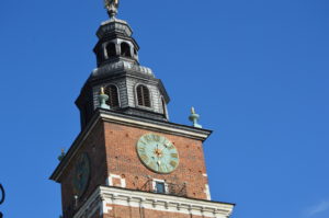 a clock on a tower