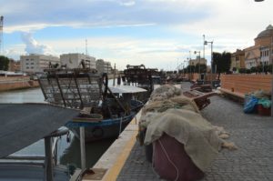 a boat parked on a dock