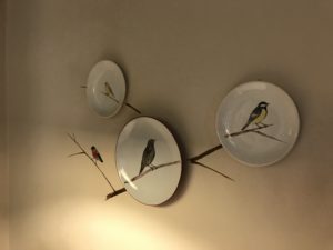a plate with birds on it