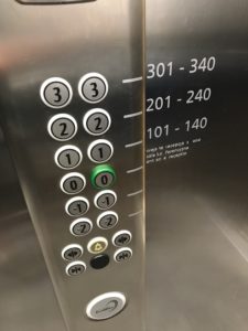 a close up of a elevator panel