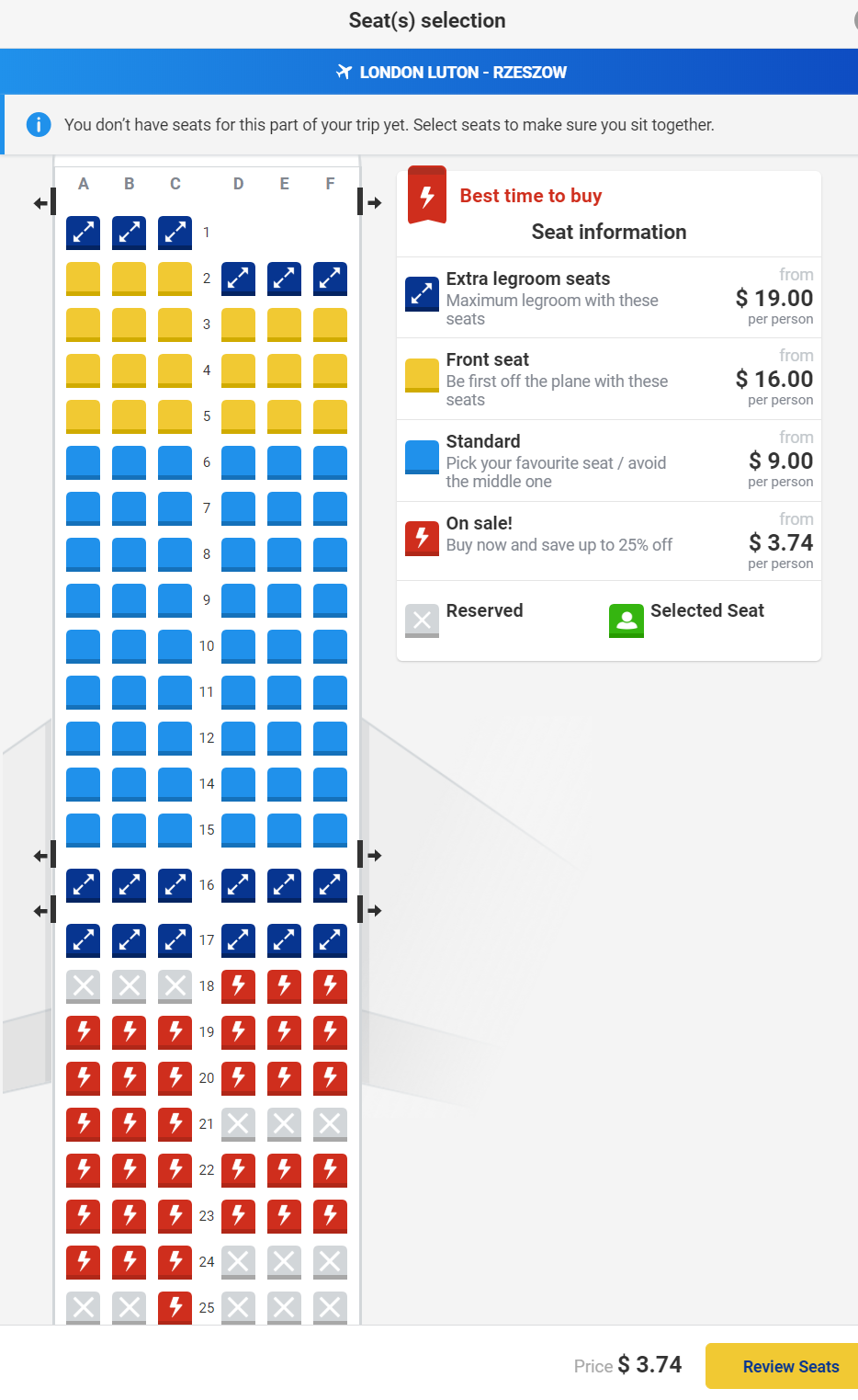 Ryanair Seating Chart