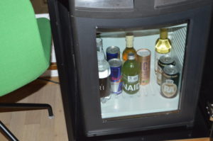 a refrigerator full of drinks