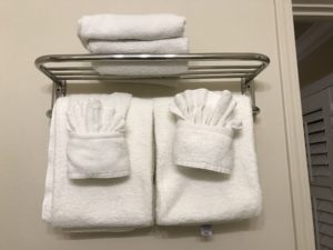 a towel on a rack