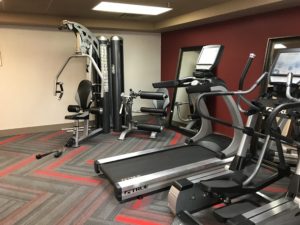 a room with exercise equipment