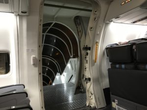 an open door in an airplane
