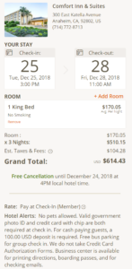 a screenshot of a hotel ticket