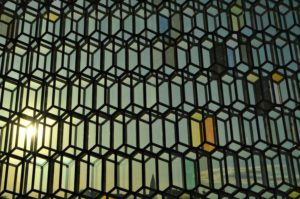a close-up of Harpa