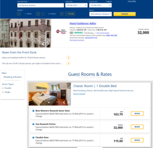 a screenshot of a hotel website