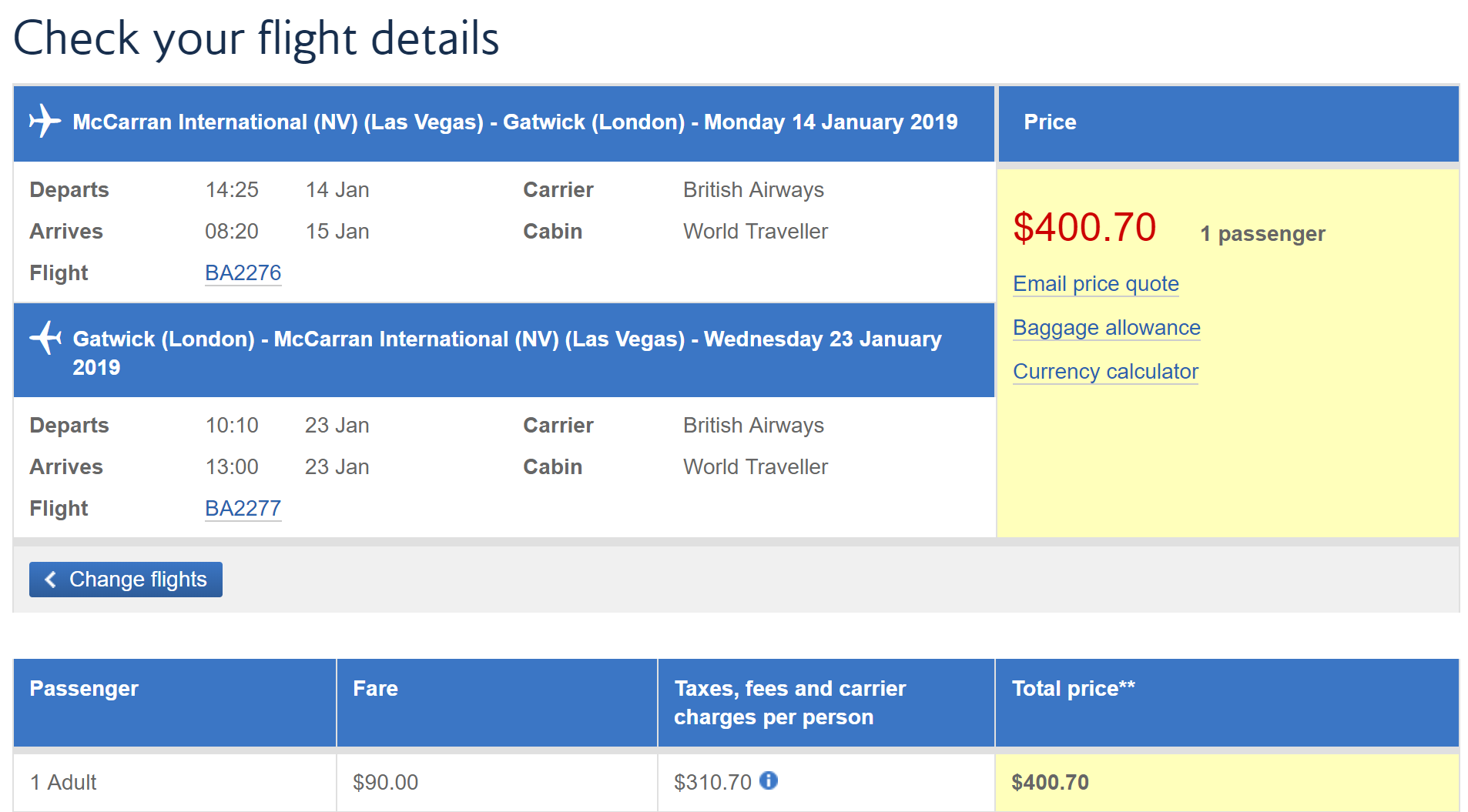 a screenshot of a flight schedule