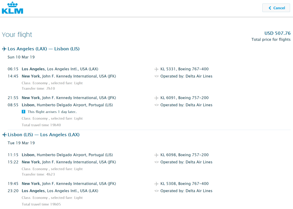 LAX-Lisbon $510 KLM Jan-March – Loyalty Traveler