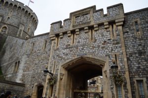 a stone castle with a tower