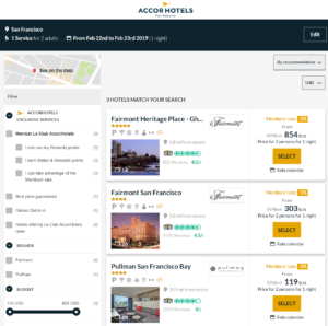 a screenshot of a hotel search engine