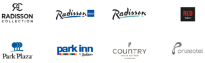 a group of logos of hotels