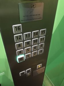 a close-up of a elevator panel