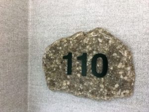 a rock with numbers on it