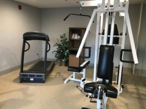 a room with exercise equipment