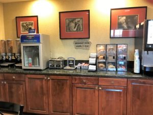 a counter with food items on it